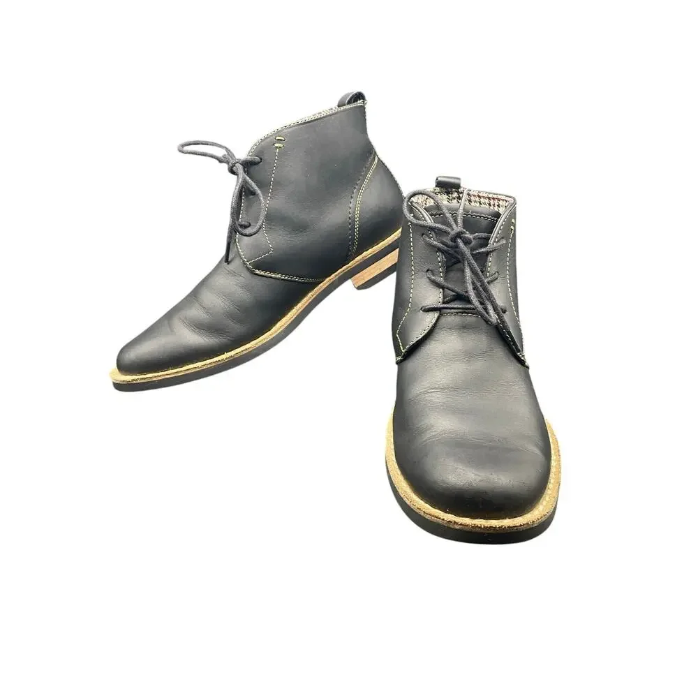 Original Penguin Black Leather Chukka Boots Men's US-8 UK 7